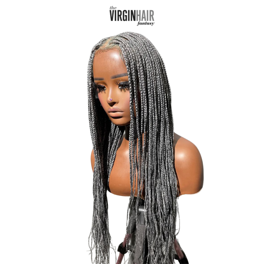 Salt and Pepper Knotless Braids (Ships in 5 Business days) The Virgin