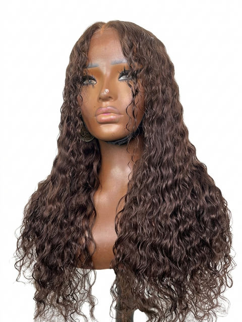 20" Chocolate Brown Curly Peruca (Ships in ONE Business Day)