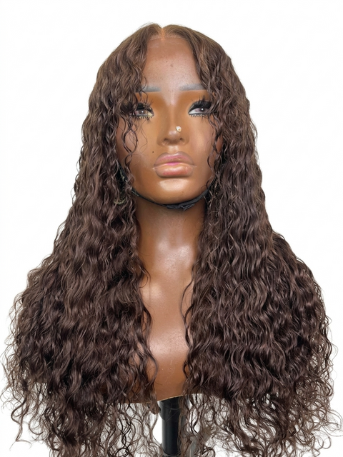20" Chocolate Brown Curly Peruca (Ships in ONE Business Day)