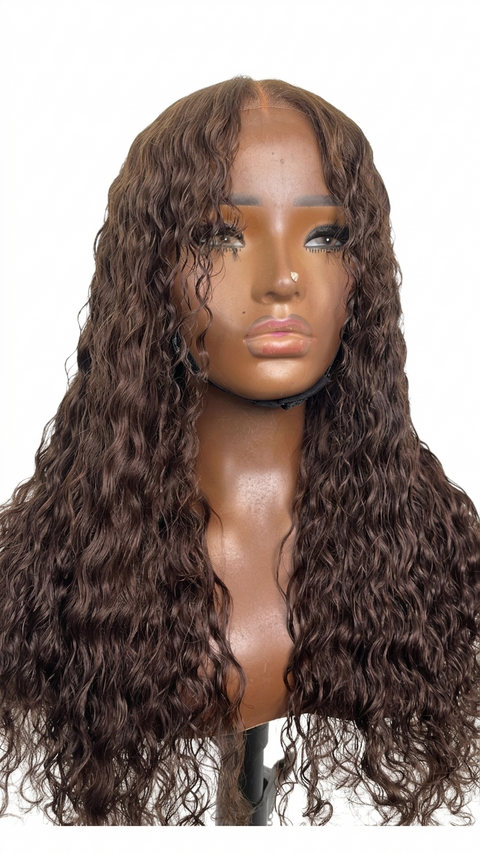 20" Chocolate Brown Curly Peruca (Ships in ONE Business Day)